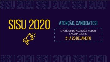Estão abertas inscrições para o Sisu que vão até as 23h59 de domingo, 26