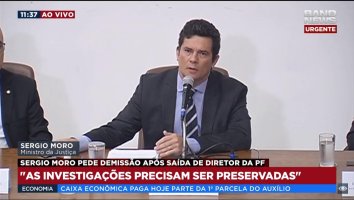 Sergio Moro faz pronunciamento anunciando sua saída do governo Bolsonaro; Veja ao vivo