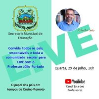 Secretaria Municipal de Educação realizará live para os pais