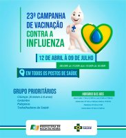 Grupos prioritários já podem receber a vacina contra a gripe em Rolim de Moura