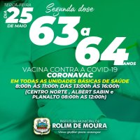Idosos com 63 e 64 anos poderão receber a segunda dose contra covid-19 na próxima...