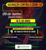 Pessoas com idade entre 18 a 39 anos, com comorbidades, serão vacinadas contra covid-19...