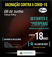Gestantes e puérperas maiores de 18 anos serão vacinadas contra covid-19 na...