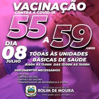 Prefeitura de Rolim de Moura retorna vacinação contra covid-19 para pessoas com 55 a 59...