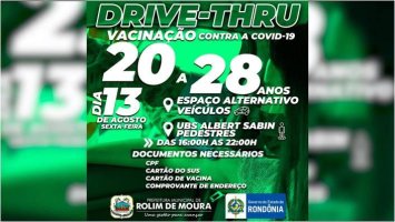 Prefeitura altera idade para vacinação contra covid-19 em drive-thru nesta sexta (13):...