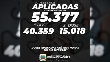 Mais de 55 mil doses de vacinas já foram aplicadas em Rolim de Moura, conforme Semusa