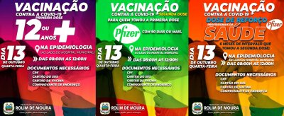 Rolim de Moura: Vacinação contra covid-19 ocorre no próximo dia 13; veja para quem