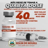 Liberada a quarta dose de vacina conta a covid-19 para pessoas com 40 anos ou mais em...