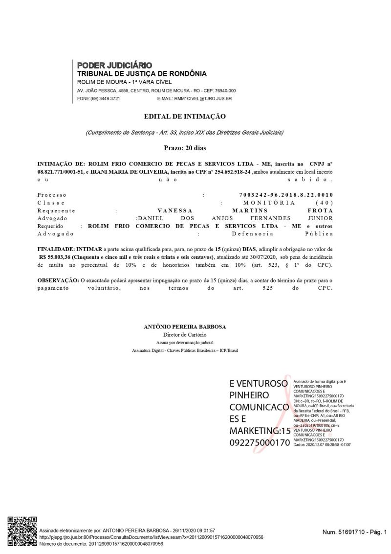 EDITAL DE INTIMAÇÃO  