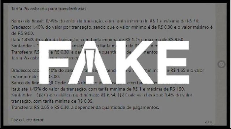 É falso mensagens informando novas É falso mensagens informando novas