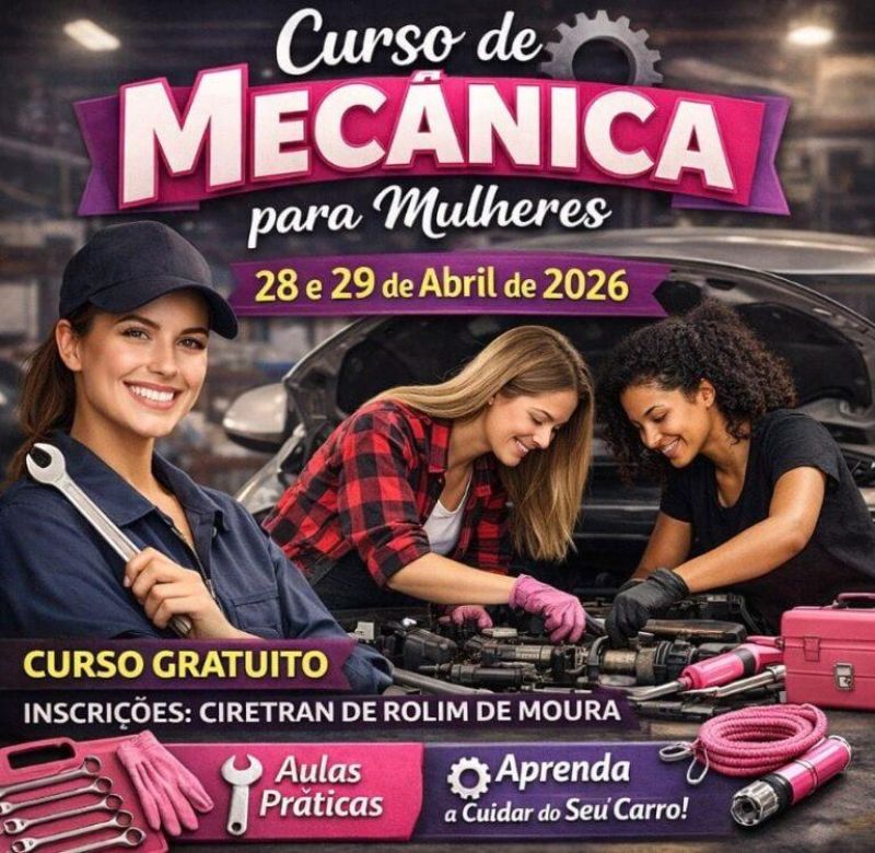 Ciretran abre inscrições para curso gratuito de mecânica para mulheres em Rolim de Moura Ciretran abre inscrições para curso gratuito de mecânica para mulheres em Rolim de Moura