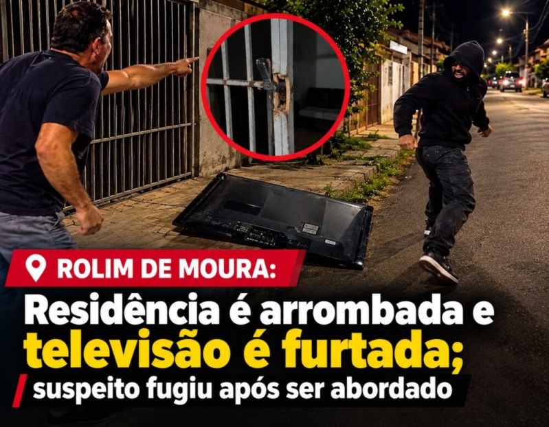 Rolim de Moura: Residência é arrombada e televisão é furtada; suspeito fugiu após ser abordado Rolim de Moura: Residência é arrombada e televisão é furtada; suspeito fugiu após ser abordado