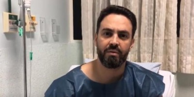 Passado o susto, Léo Moraes grava vídeo em hospital