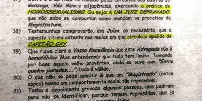Advogado chama juiz de 'depravado' e 'Capitão Gay' em ação