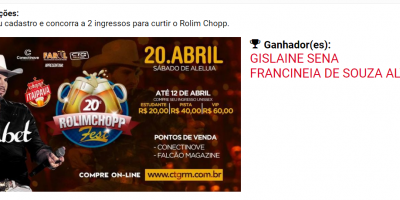 ROLIM CHOPP FEST: SORTEIO REALIZADO COM SUCESSO 