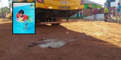 Neto morre atropelado por ônibus dirigido por avô