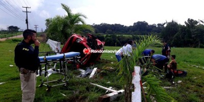 Casal fica ferido após grave acidente na BR-364 