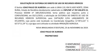 SOLICITAÇÃO DE OUTORGA - JOÃO PAULO DE ALMEIDA 