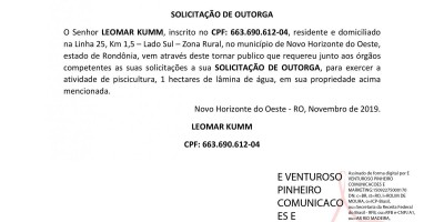 SOLICITAÇÃO DE OUTORGA - LEOMAR KUMM