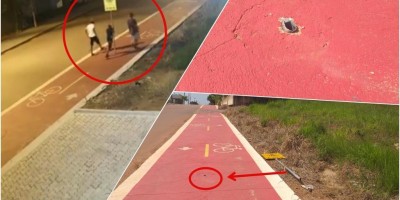 Vídeo flagra vândalos quebrando placa de sinalização em Espigão do Oeste; veja o...