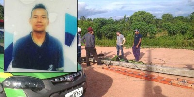 Poste quebra e esmaga técnico que trocava cabos de internet em Manaus