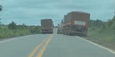 Motorista é flagrado ultrapassando duas carretas em local proibido; veja o vídeo