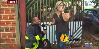 Repórter é pedida em casamento ao vivo, mas deixa namorado no vácuo; veja o vídeo