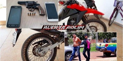 Rolim de Moura: Após roubo de moto, suspeito acaba preso pela PM e veículo é recuperado