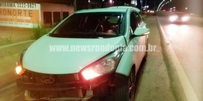 Para não bater em ciclista, motorista quase capota carro na BR-364 em Porto Velho