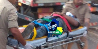 Ciclista é socorrido desmaiado após acidente na ponte do Rio Machado em Ji-Paraná