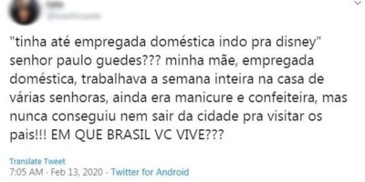 Fala de Guedes gera revolta ao dizer que até empregadas domésticas iam para Disney:...