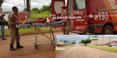 Buraco na pista causa dois acidentes com motociclista em Rolim de Moura