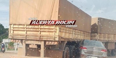 Acidente entre carro e carreta é registrado em Rolim de Moura