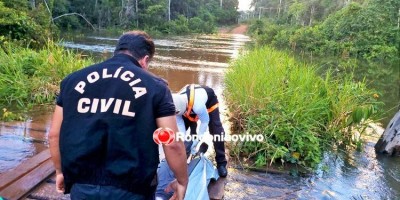 Eletricista morre afogado após caminhonete cair de ponte em Porto Velho