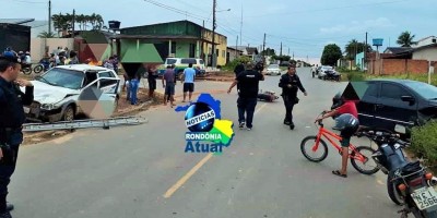 Acidente envolvendo três veículos deixa um ferido em Ji-Paraná