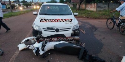 Motociclista fica ferido ao ser atingido por carro que trafegava pela contramão em Rolim...