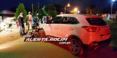 Acidente de trânsito envolvendo moto e carro é registrado no Bairro Planalto em Rolim...