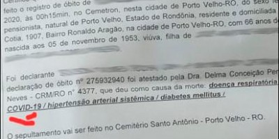 Médica atesta que mulher de 66 anos morreu vítima do coronavírus, mesmo com falta de...