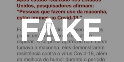 É #FAKE que maconha torna pessoa imune ao novo coronavírus