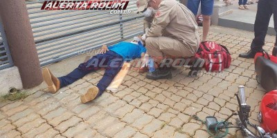Motociclista é socorrido ao hospital com suspeita de fratura em Rolim de Moura