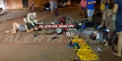Violenta colisão frontal entre motos resulta em duas vítimas com fraturas em Rolim de...