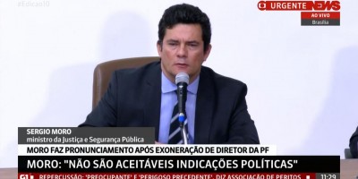 Acabou: Sergio Moro anuncia sua demissão do governo Bolsonaro