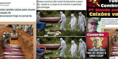 É falso mensagens que circulam nas redes sociais sobre caixões sendo enterrados vazios...