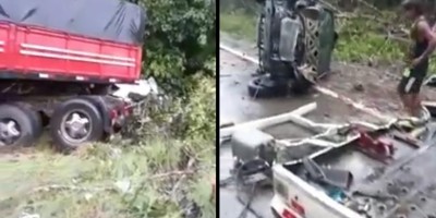 Grave acidente entre caminhão guincho e carreta deixa dois mortos na BR-319; veja o...