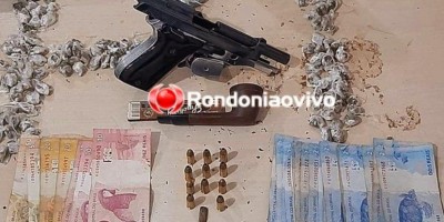 Três são presos com 170 porções de droga e pistola calibre 765