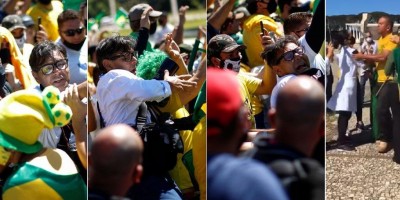 Bolsonaro nega agressões a enfermeiros e repórteres durante protestos e manda...