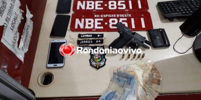 Policiais prendem trio com carro roubado e pistola 9mm em Porto Velho