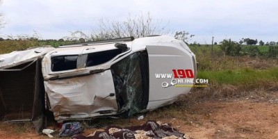 Capotamento deixa uma vítima fatal e outras três feridas na zona rural de Alta Floresta