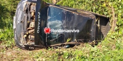 Viatura da PM se envolve em grave acidente na BR-425 em Nova Mamoré