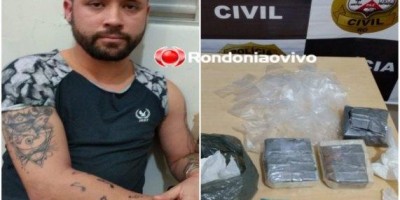 Traficante é preso com cocaína, ecstasy e LSD em hotel de Porto Velho